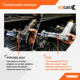 Dorman oil cooler detail highlighting durable cooling surface and improved flow protection