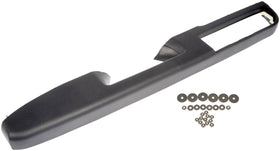 Dorman front view of black armrest repair kit showing shape and fit benefit