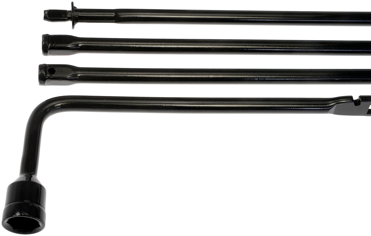 Dorman assembled tool in use lifting a vehicle to speed roadside tire changes