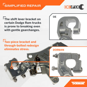 Dorman close-up double-bolt detail highlighting stronger clamp and load distribution