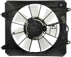 Dorman condenser fan assembly front view showing complete unit and accurate fit
