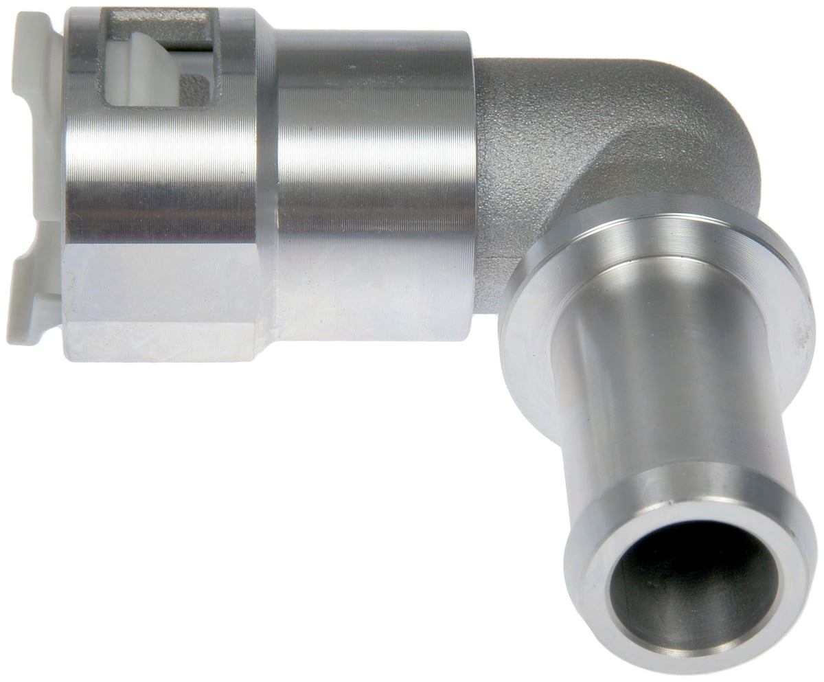 Dorman connector beside ruler showing 5/8 inch size and easy verification benefit