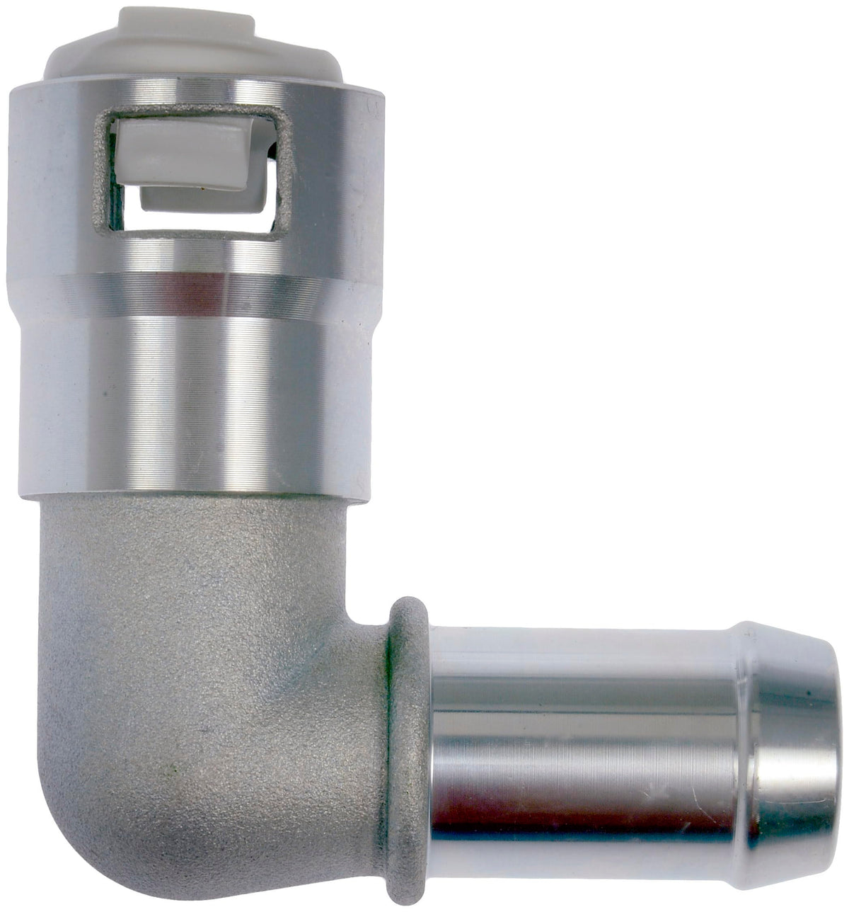 Dorman 90-degree connector side profile demonstrating compact shape and strong bend resistance