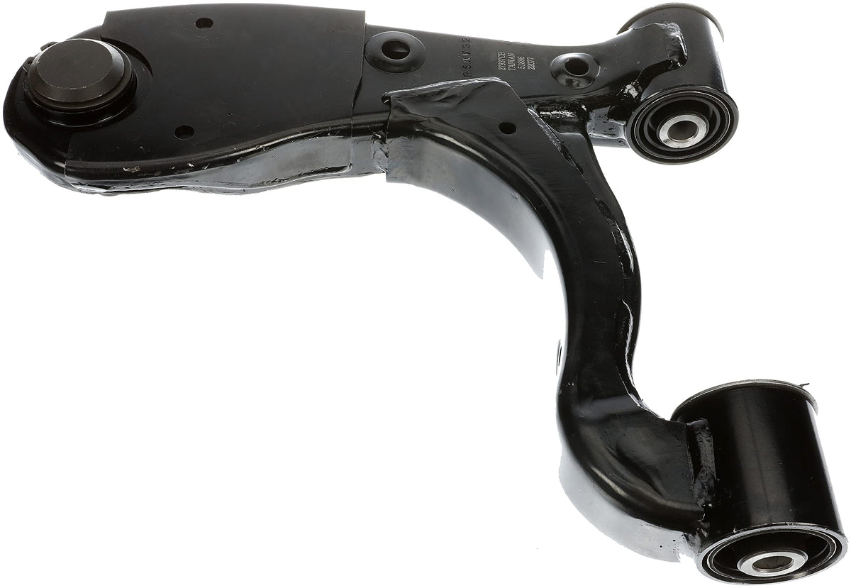 Dorman control arm beside ruler illustrating size and proper fitment benefit