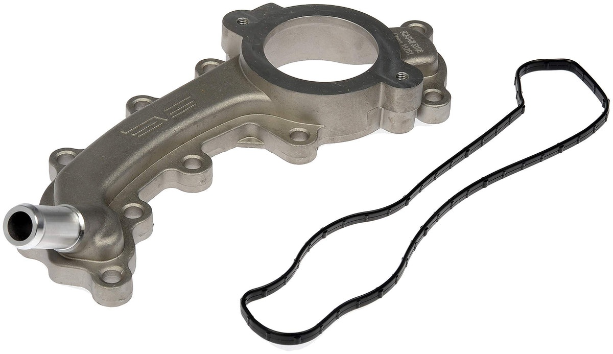 Dorman crossover pipe front view showing overall shape and fit benefit