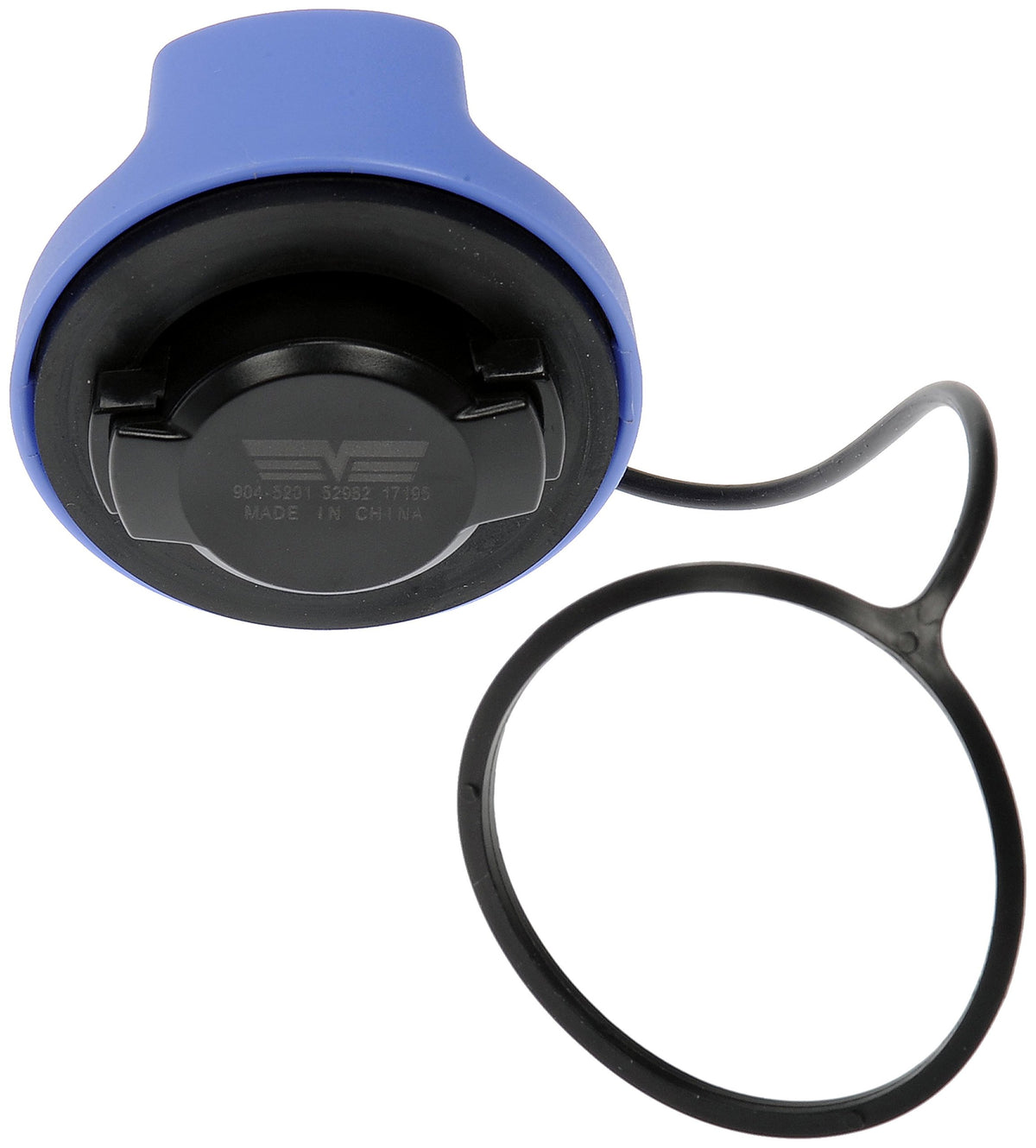 Dorman DEF filler cap next to a ruler showing size for correct fit