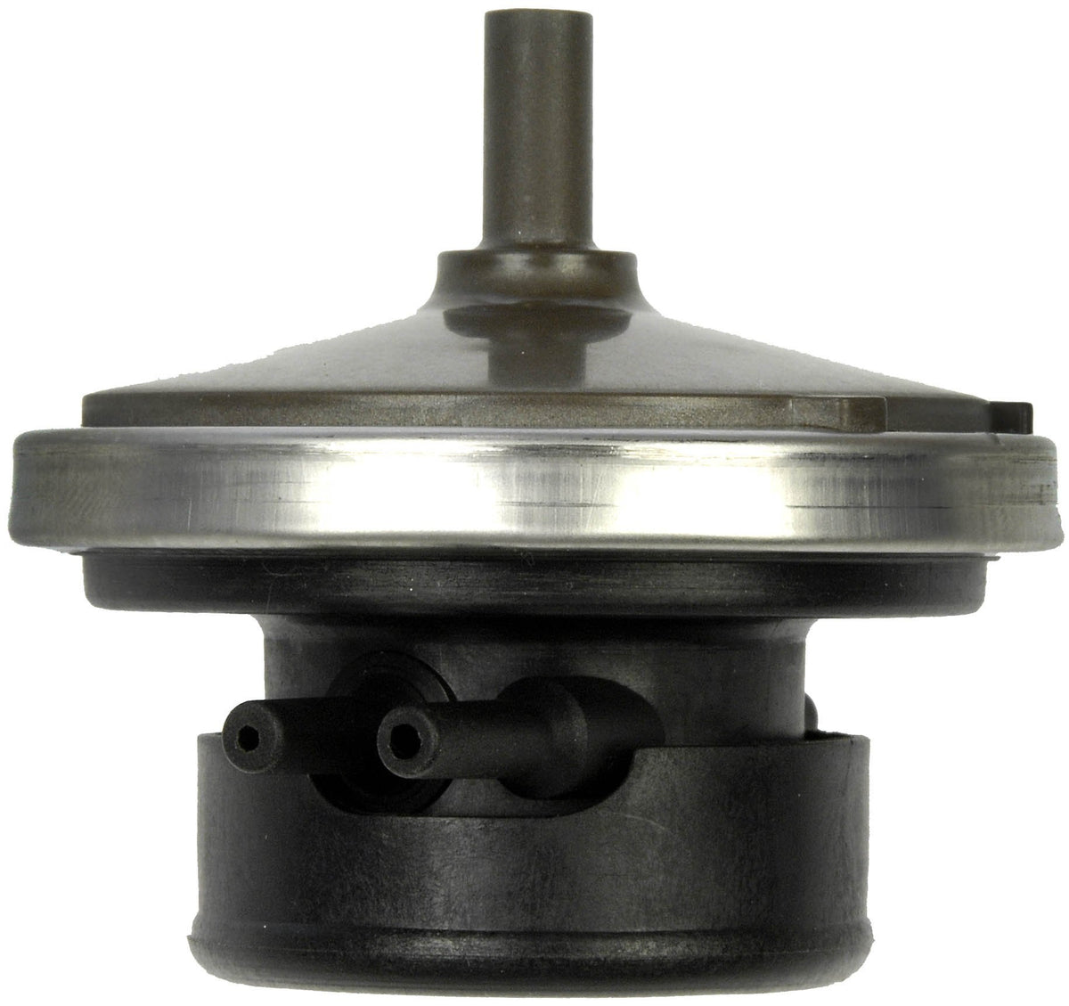 Dorman EGR modulator close-up of vacuum connector showing clear hose interface