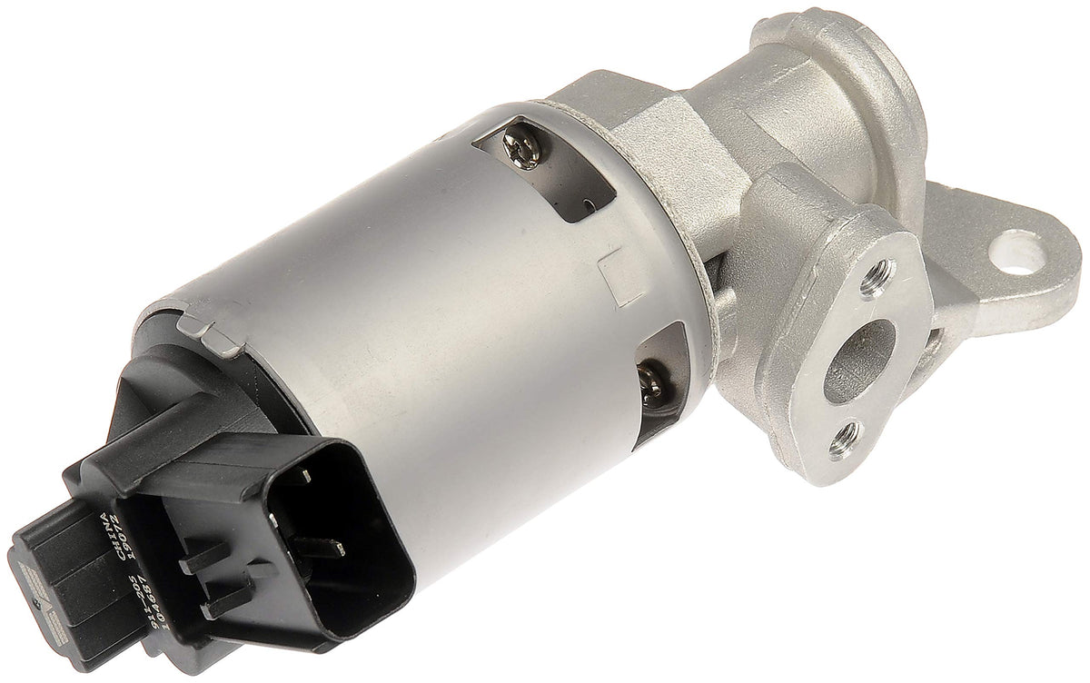 Dorman EGR valve front view showing full unit and mounting flange, ensures direct-fit replacement