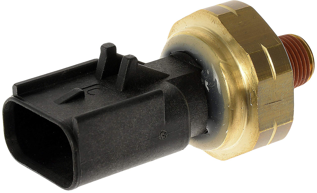 Dorman engine oil pressure sensor front view showing fit and connection benefit
