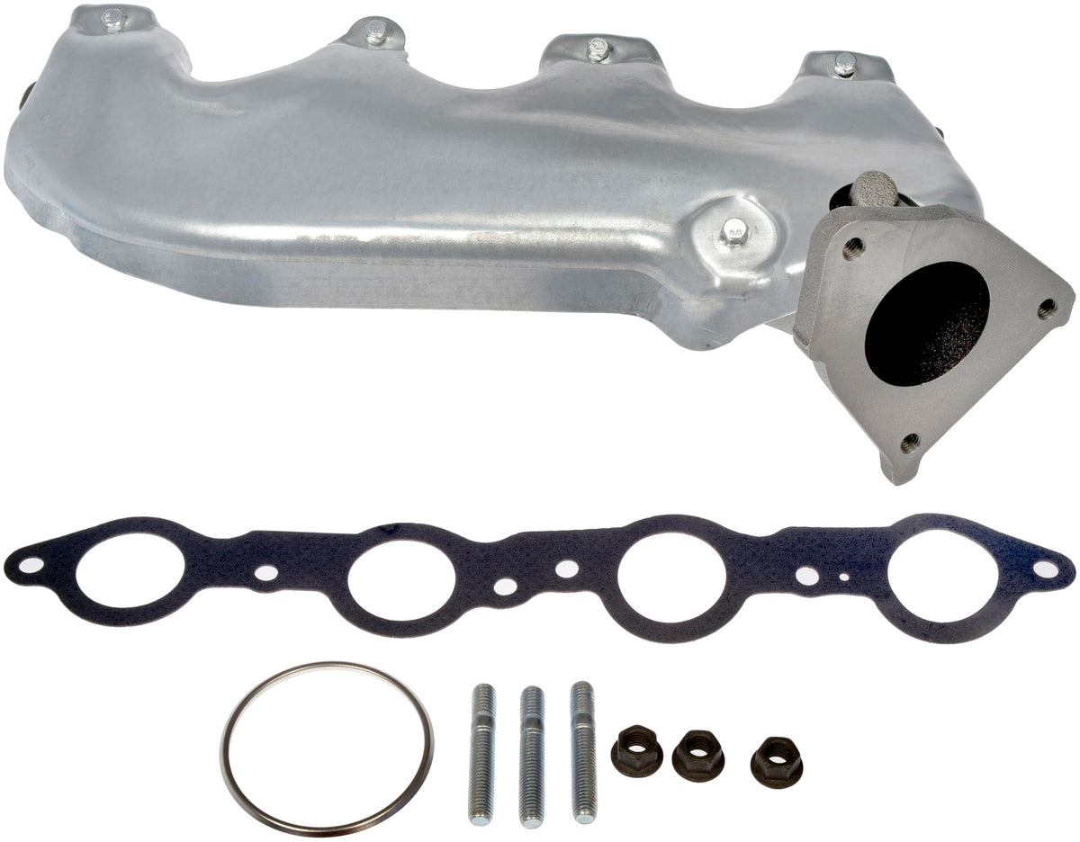 Dorman exhaust manifold front view showing ports and robust construction benefit durability