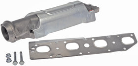 Dorman exhaust manifold front view showing fit points and clean finish for precise replacement