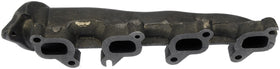 Dorman manifold installed on engine bay, demonstrating proper fit and restored exhaust path