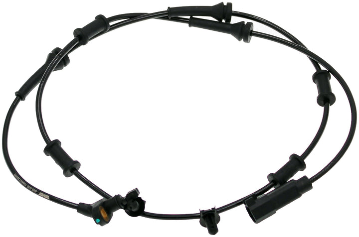 Dorman front ABS wheel speed sensor front view showing mounting and fit for easy replacement