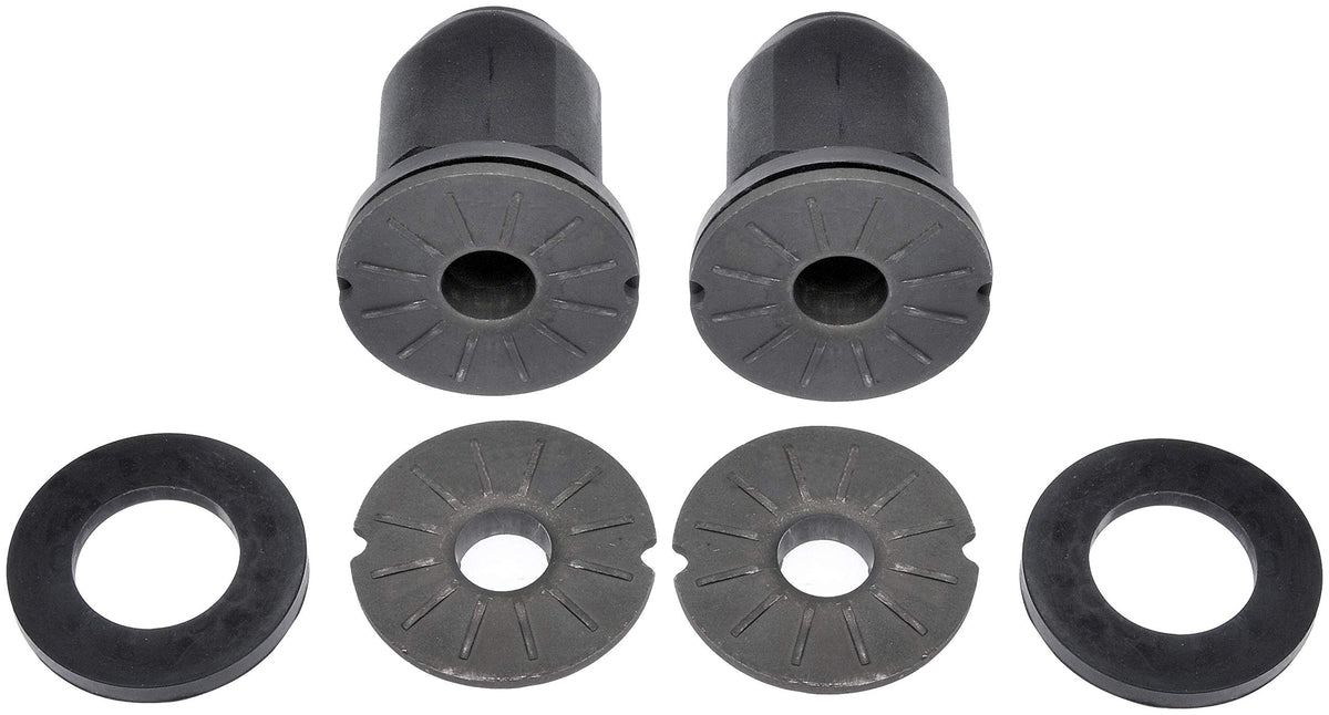 Dorman front rack and pinion mount bushing front view showing shape and bolt holes benefits secure fit