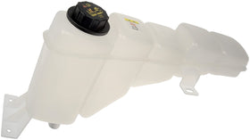 Dorman front coolant reservoir front view showing contours and mounting points for reliable fit
