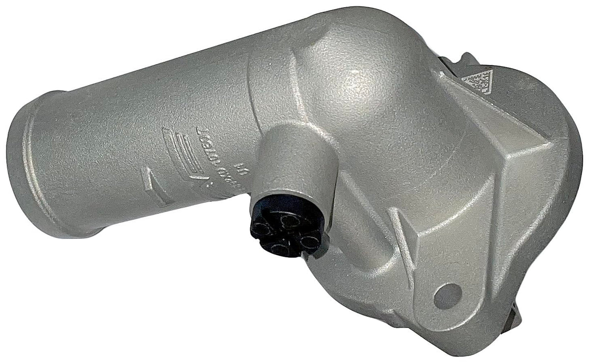 Dorman front view coolant outlet showing mounting pattern and improved durability