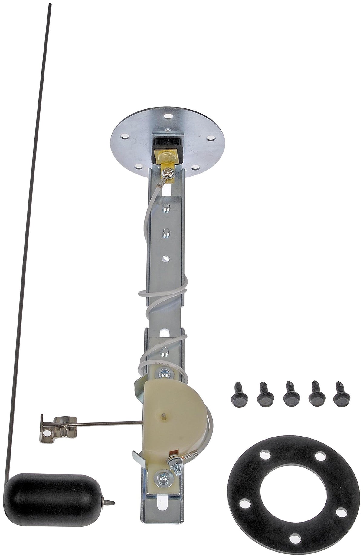 Dorman 55818 fuel sending unit front view showing connectors and durable housing for reliable replacement