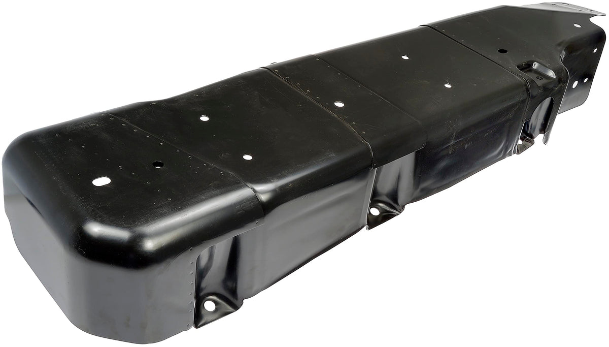 Dorman fuel tank skid plate front view showing fit and protection