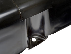 Dorman fuel tank skid plate installed on Jeep Wrangler demonstrating coverage