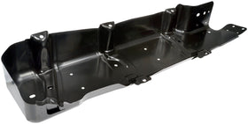 Dorman fuel tank skid plate underside close-up showing reinforced structure