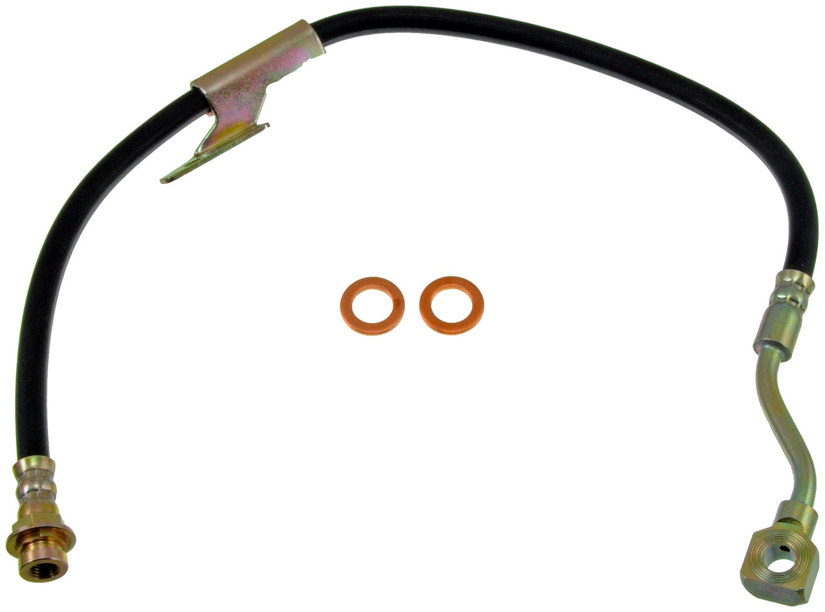 Dorman H38620 front driver-side hose in packaging showing ready-to-install replacement