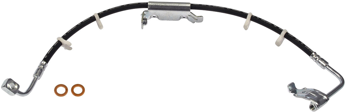 Dorman H621750 front driver side hose showing packaging and benefit of correct fit
