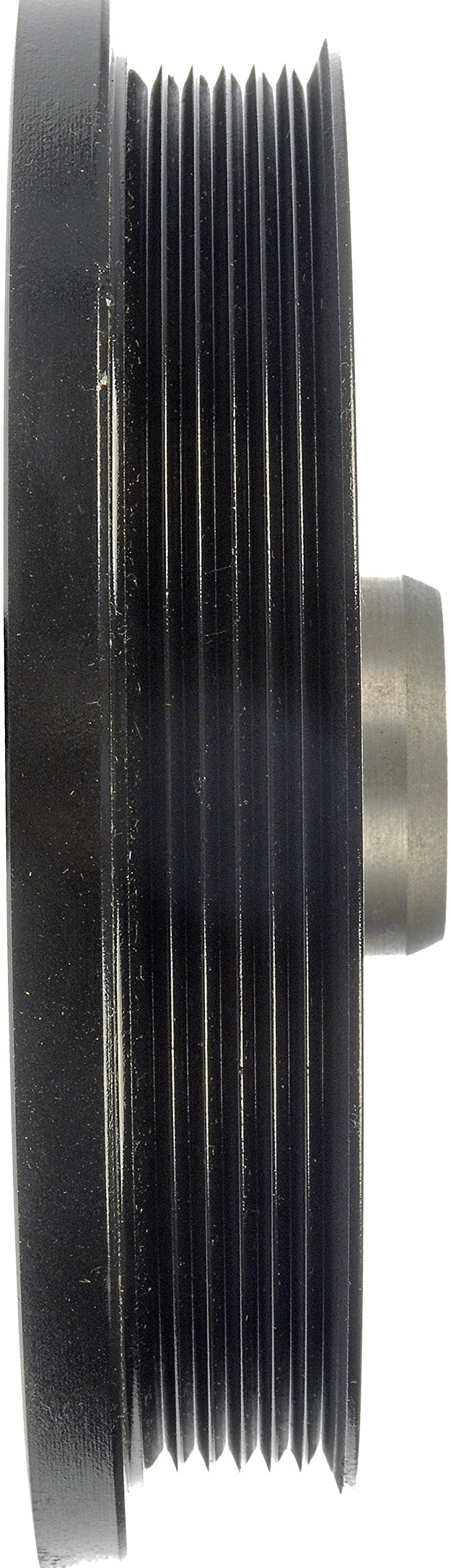 Dorman harmonic balancer close-up of rubber bond highlighting vibration damping durability