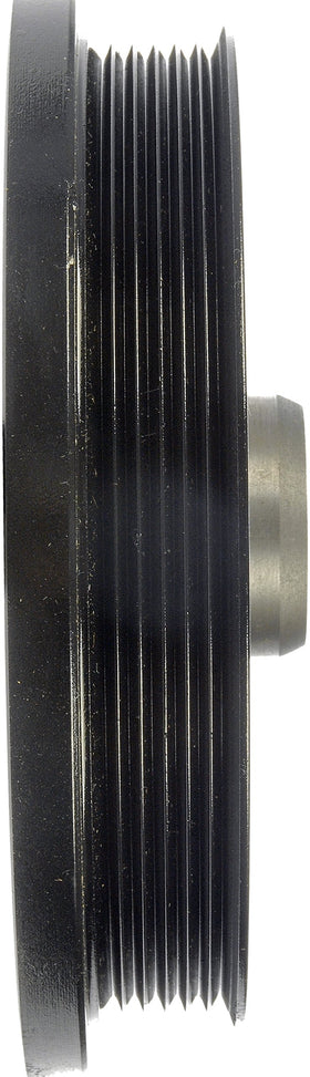 Dorman harmonic balancer close-up of rubber bond highlighting vibration damping durability