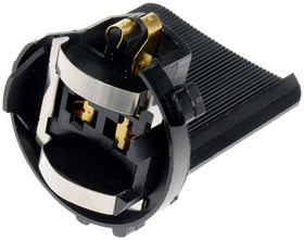 Dorman front view of headlight bulb socket showing connector and tabs for reliable fit