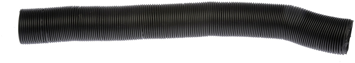Dorman 96002 hose placed beside a ruler illustrating 2-inch diameter and easy trim-to-fit capability