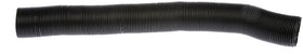 Dorman 96002 hose placed beside a ruler illustrating 2-inch diameter and easy trim-to-fit capability
