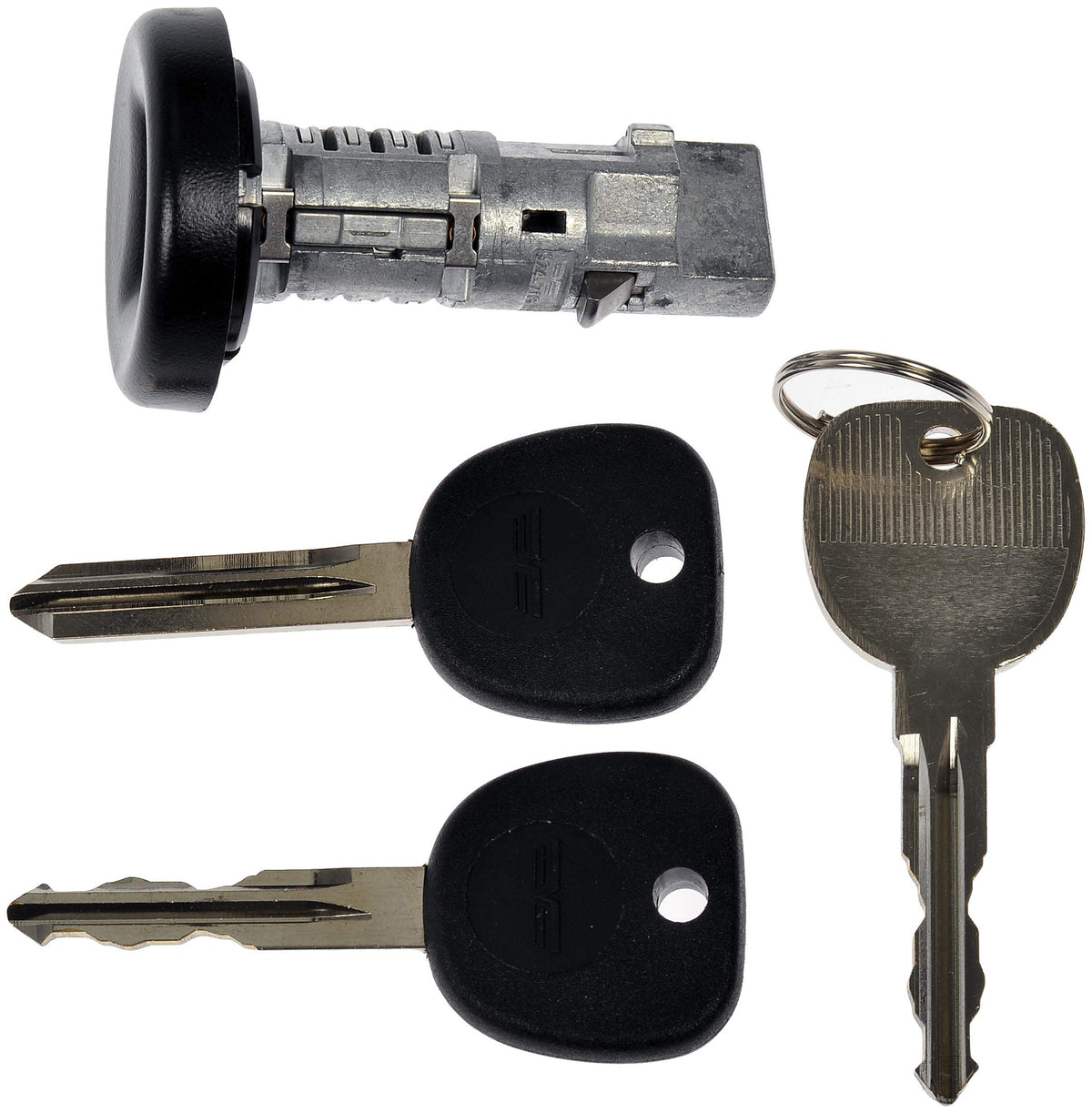 Dorman ignition cylinder installed in a vehicle steering column illustrating proper fit