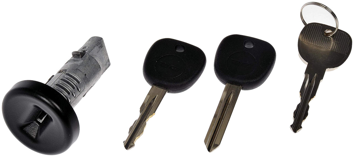 Dorman ignition lock cylinder front view showing complete assembly and direct-fit benefit