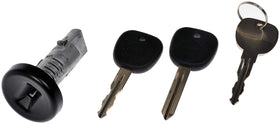 Dorman ignition lock cylinder front view showing complete assembly and direct-fit benefit