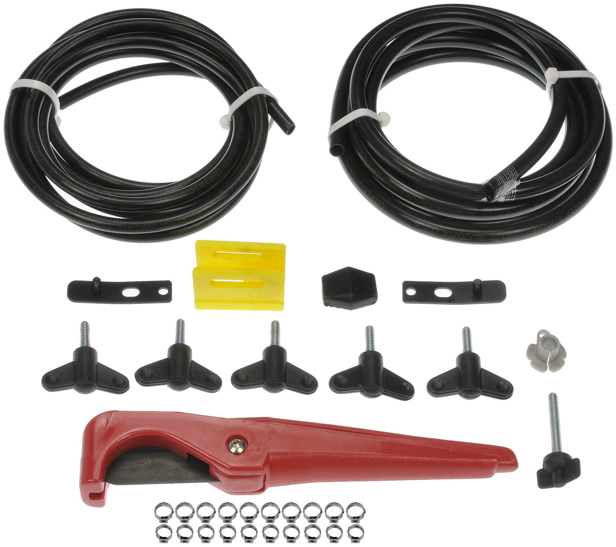 Dorman kit in use splicing nylon fuel line demonstrating quick roadside repair