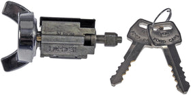 Dorman ignition cylinder installed in steering column demonstrating restored key function