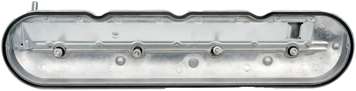 Dorman valve cover installed on engine driver side illustrating correct alignment benefit