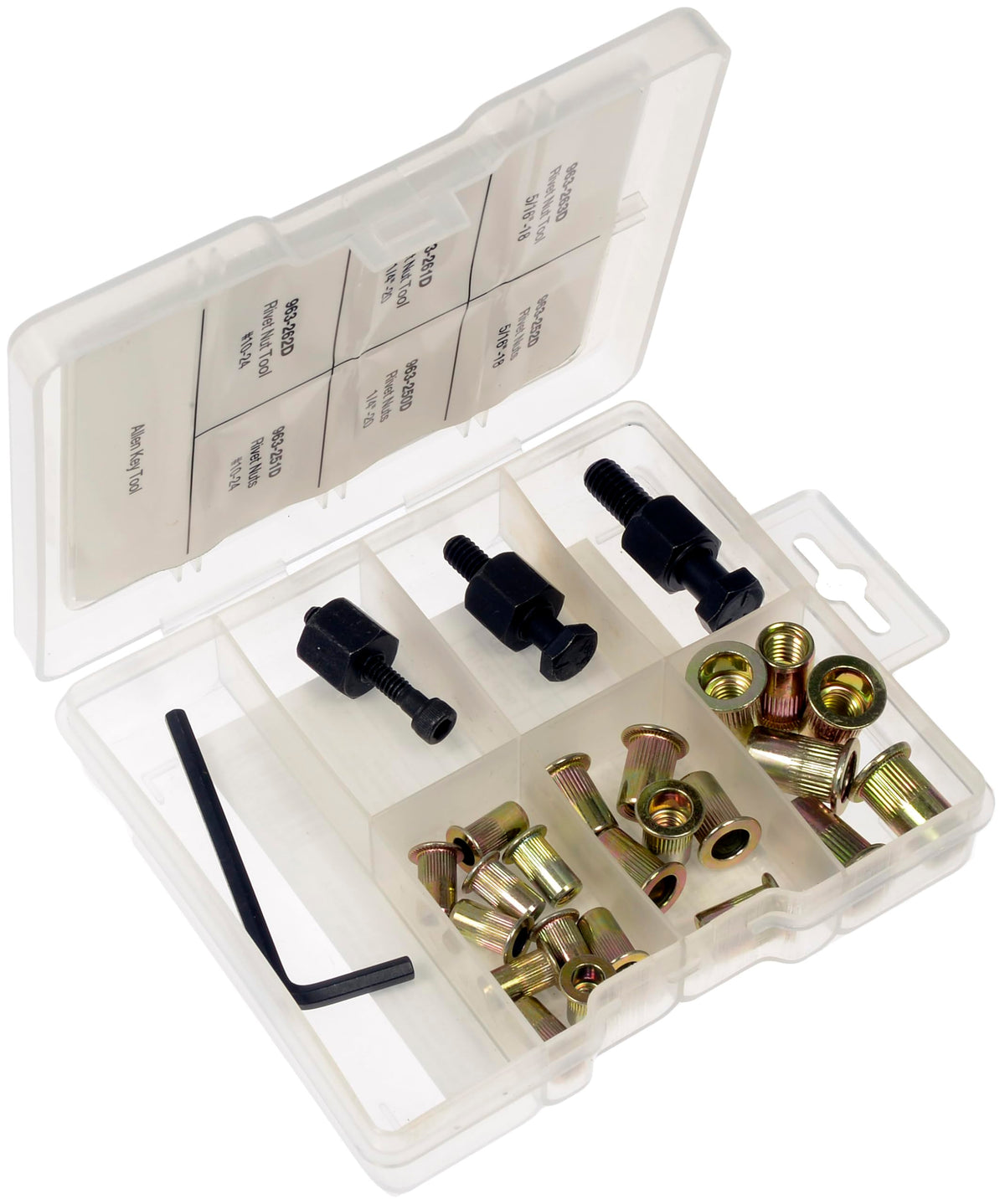 Dorman installed rivet nut in metal panel demonstrating strong captive thread benefit