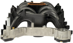 Dorman intake manifold front view showing fit and ports for easy replacement
