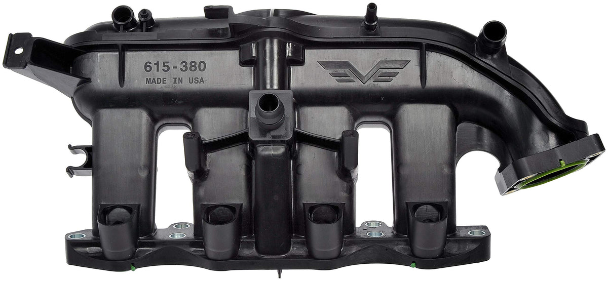 Dorman intake manifold front view showing fit and improved design benefit