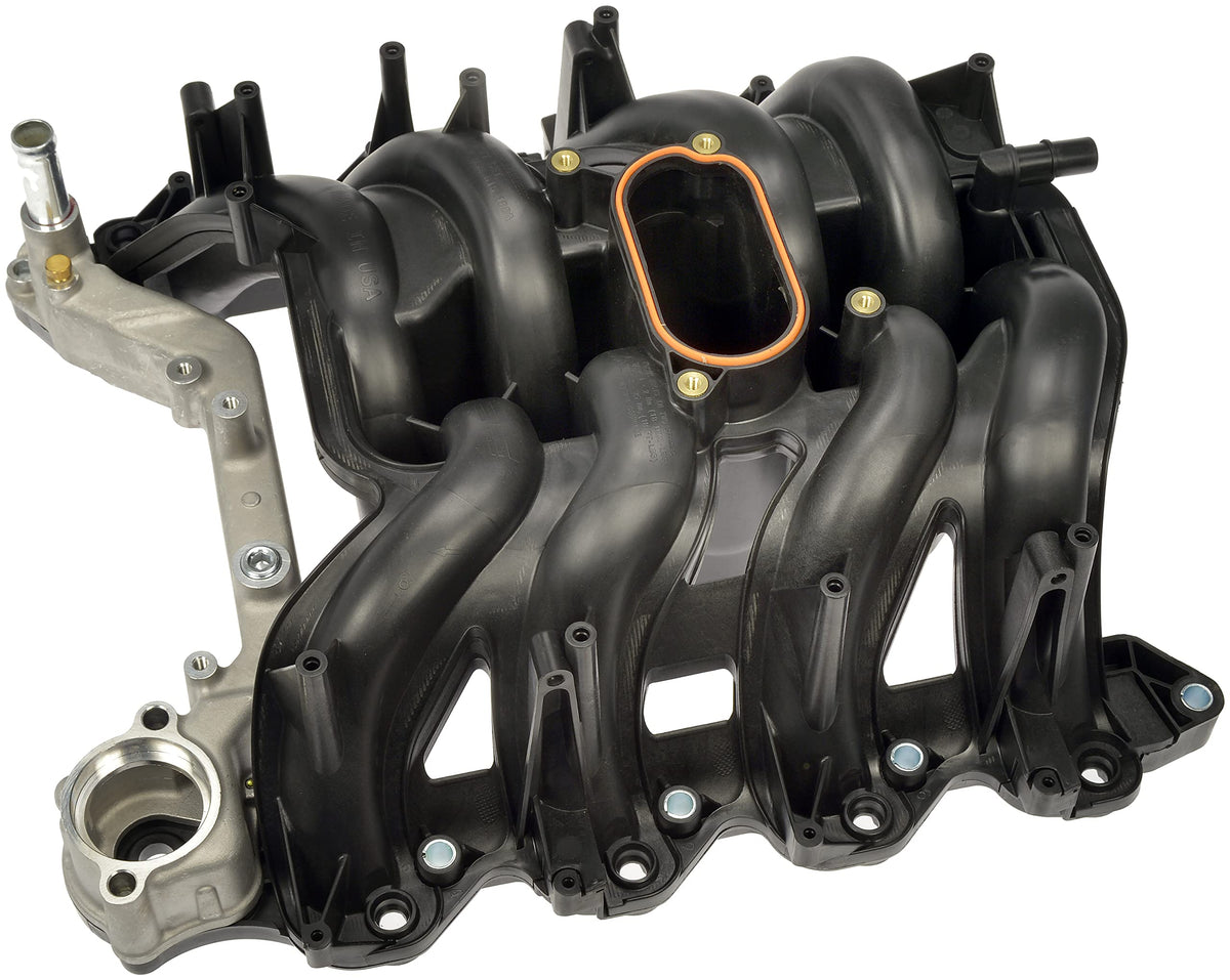Dorman manifold installed on engine demonstrating direct OEM-style fit
