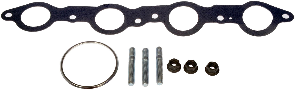 Dorman manifold beside ruler demonstrating exact dimensions for confident fitment