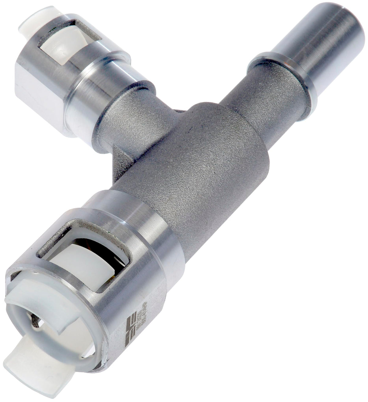 Dorman metal heater hose connector front view showing durable construction and reliable fit