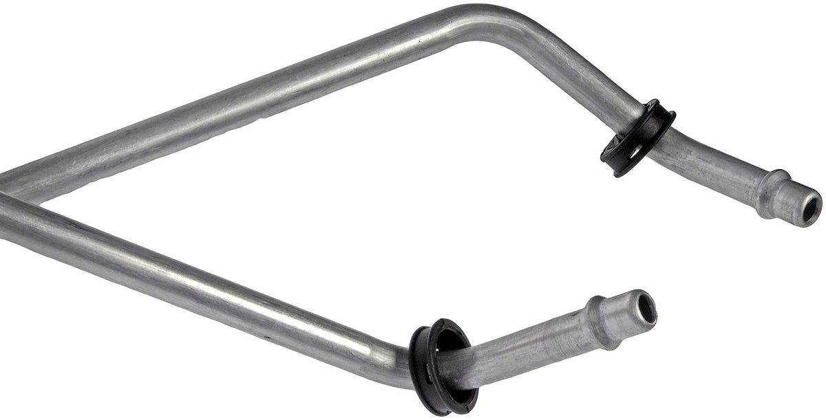 Dorman hose assembly installed in engine bay showing correct routing benefit