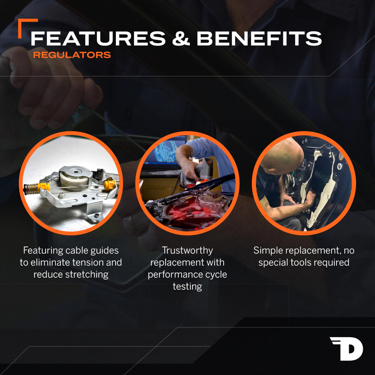 Dorman packaging and label with part number, simplifies correct part identification