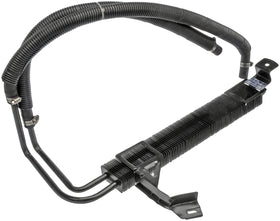 Dorman power steering cooler front view showing full unit and mounting points for exact fit