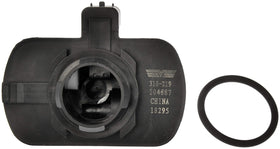 Dorman pump beside a ruler for size comparison to help verify fit and ease installation