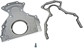 Dorman rear main seal cover front view showing fit and mounting advantage