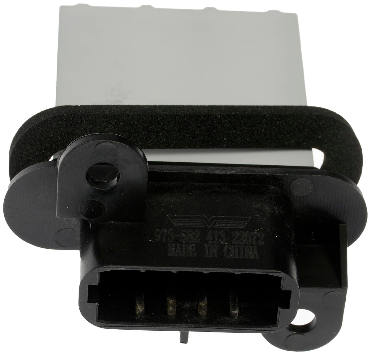 Dorman resistor close-up of fins and terminal showing durable construction and reliable cooling