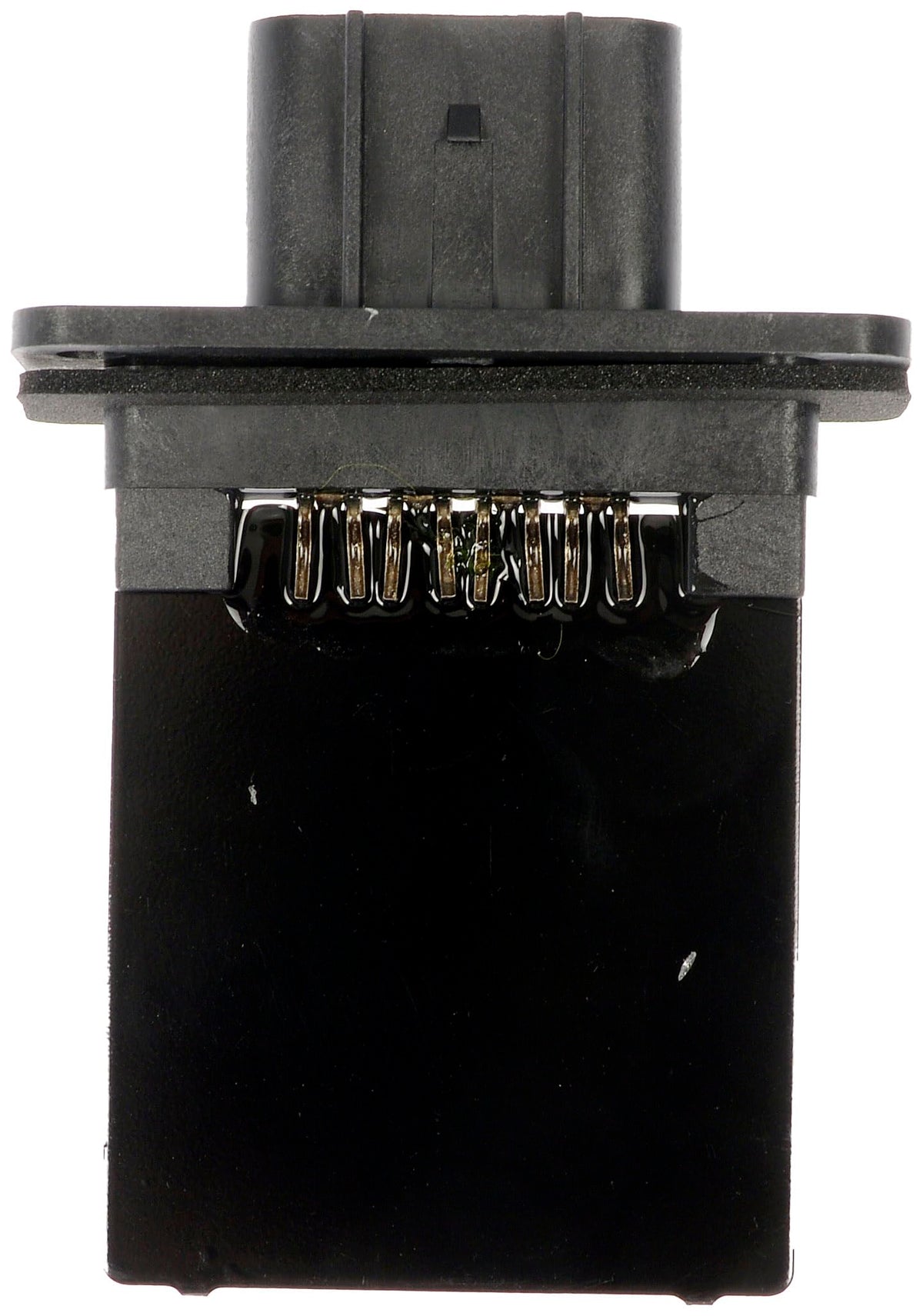 Dorman resistor mounted in vehicle HVAC housing demonstrating easy replacement benefit